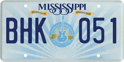 MS license plate BHK051