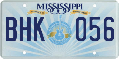 MS license plate BHK056
