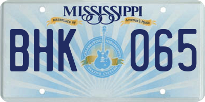 MS license plate BHK065