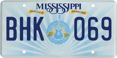 MS license plate BHK069
