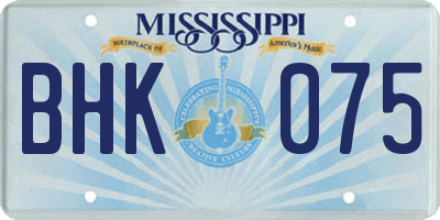 MS license plate BHK075