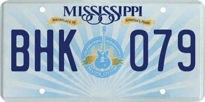 MS license plate BHK079