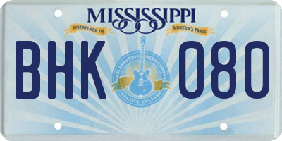 MS license plate BHK080