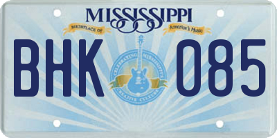 MS license plate BHK085