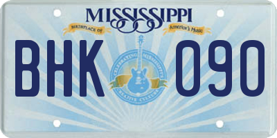 MS license plate BHK090