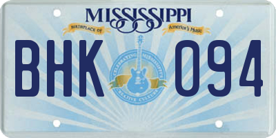 MS license plate BHK094