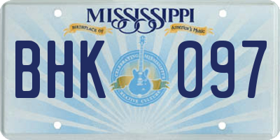 MS license plate BHK097