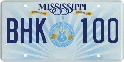 MS license plate BHK100
