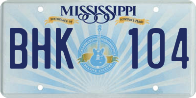 MS license plate BHK104