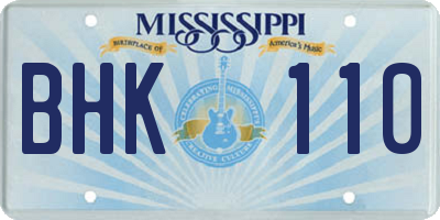MS license plate BHK110