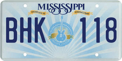 MS license plate BHK118