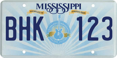 MS license plate BHK123