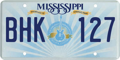MS license plate BHK127