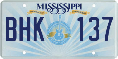 MS license plate BHK137
