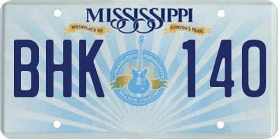 MS license plate BHK140