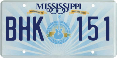 MS license plate BHK151