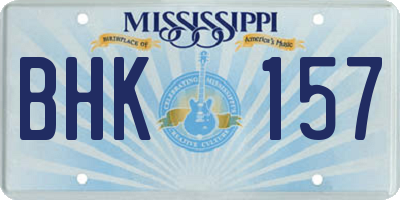 MS license plate BHK157