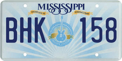 MS license plate BHK158