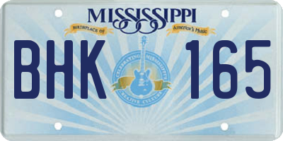 MS license plate BHK165