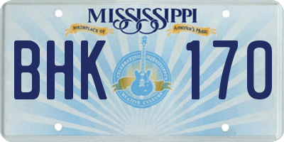 MS license plate BHK170