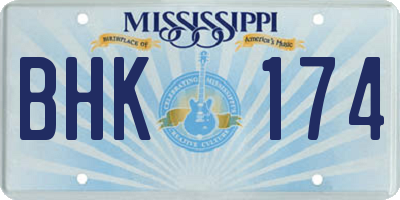 MS license plate BHK174