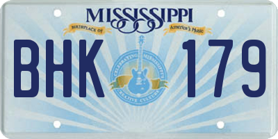 MS license plate BHK179