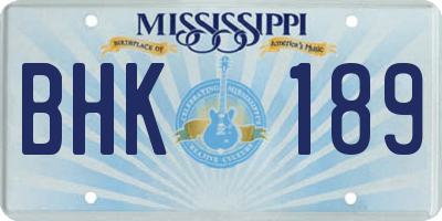MS license plate BHK189