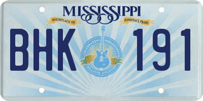 MS license plate BHK191