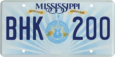 MS license plate BHK200