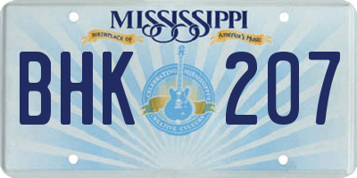 MS license plate BHK207