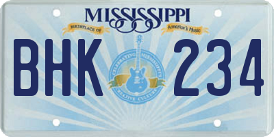 MS license plate BHK234