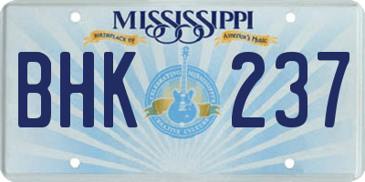 MS license plate BHK237
