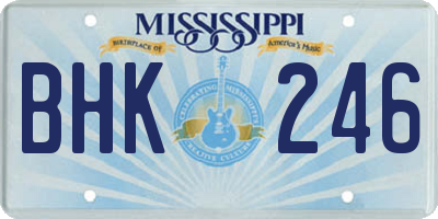 MS license plate BHK246