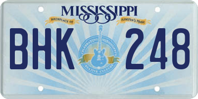 MS license plate BHK248