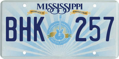 MS license plate BHK257
