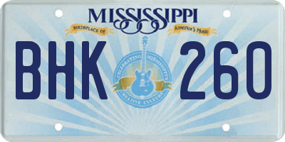 MS license plate BHK260
