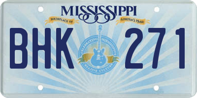 MS license plate BHK271