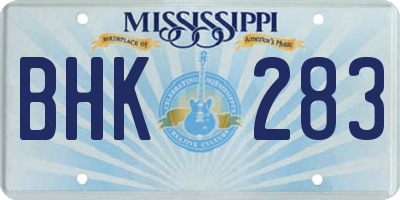 MS license plate BHK283
