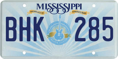 MS license plate BHK285