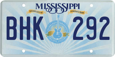 MS license plate BHK292