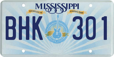 MS license plate BHK301