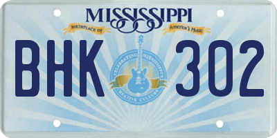 MS license plate BHK302