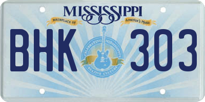 MS license plate BHK303