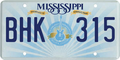 MS license plate BHK315