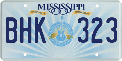 MS license plate BHK323