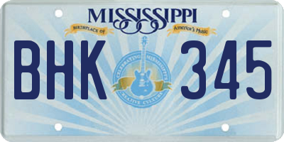 MS license plate BHK345