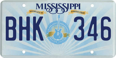 MS license plate BHK346