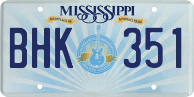 MS license plate BHK351