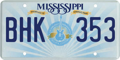 MS license plate BHK353