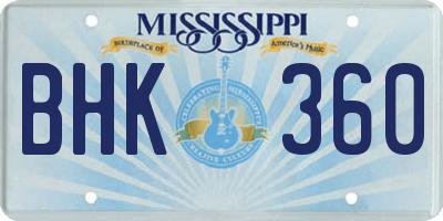 MS license plate BHK360